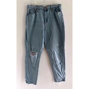 Universal Thread Jeans Womens 6R Blue Denim Boyfriend Distressed‎ Loose Baggy